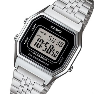 卡西歐初中學生復古LA-680WA-1D男女金銀色小方塊手錶7D 2B 1B