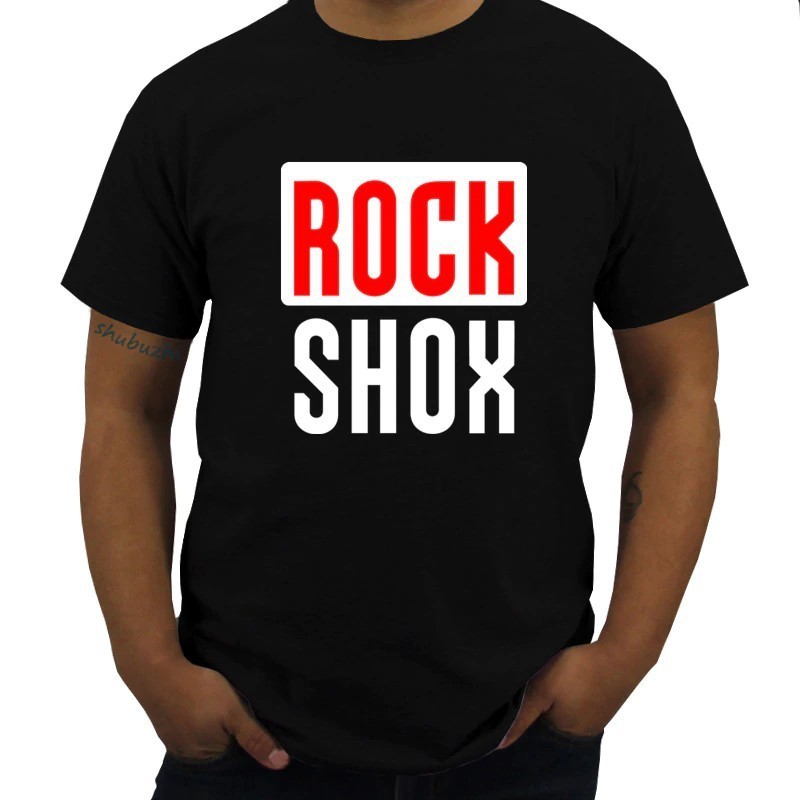 熱銷新款襯衫男士 Rock Shox 標誌男士 T 恤 Moutain Mtb 適用於 Biker Biker T 恤男