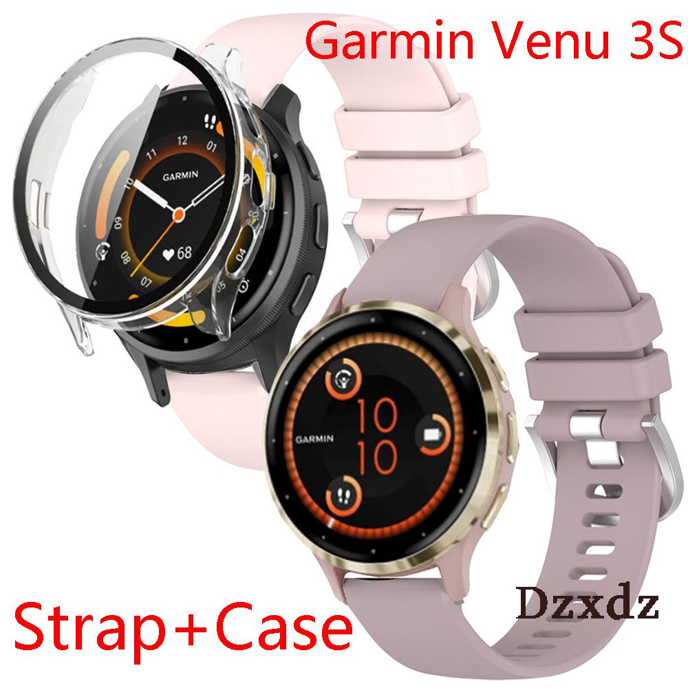 Garmin Venu 3S 智能手錶全屏保護殼保護套 PC+鋼化玻璃保護殼適用於 Garmin Venu3S 智能手錶