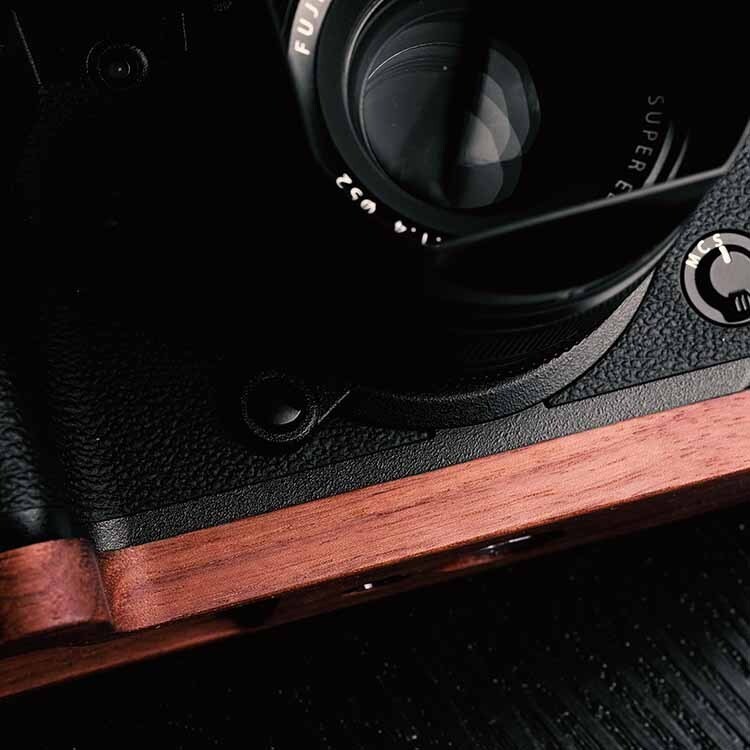 相機配件 原創富士X-H1 xh1復古木手柄 核桃木黑檀木 可裝快裝板 相機配件手感絲滑