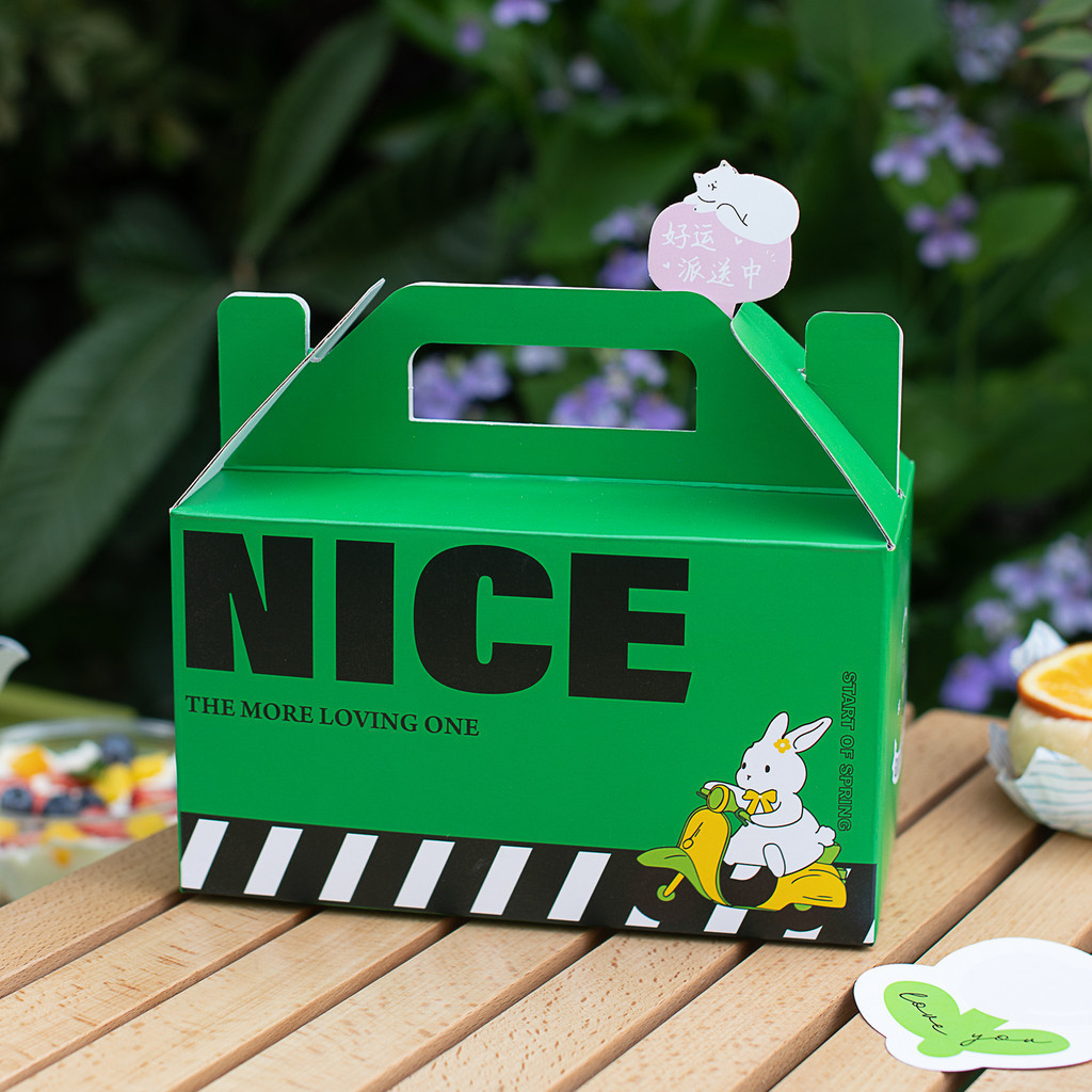 【現貨】【手提西點盒】長方形 烘焙 甜品 蛋糕 瑪德琳 餅乾 綠豆糕 麵包 貝果 包裝盒 野餐 手提盒