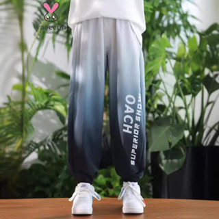110-170CM 中大童冰絲薄款速乾防蚊褲 夏季男童時尚字母寬鬆運動褲 現貨 快速出貨