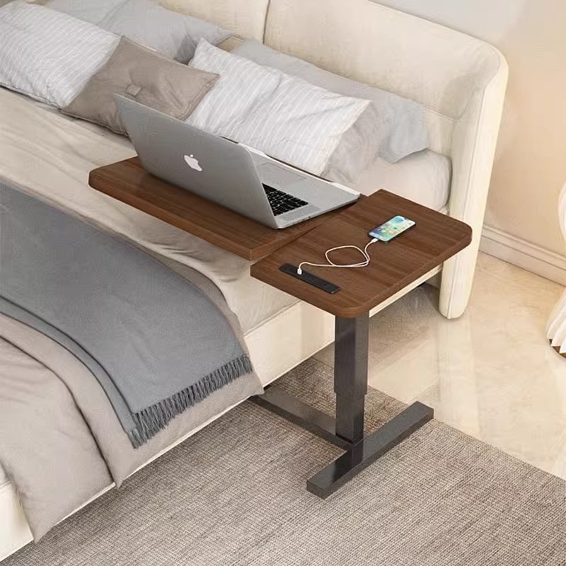 實木電腦床邊桌可摺疊升降移動筆記本辦公學習書桌懶人床上沙發桌