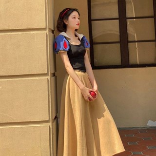 白雪公主連衣裙 cosplay 成人服裝迪士尼樂園穿新款夏季女式童話套裝