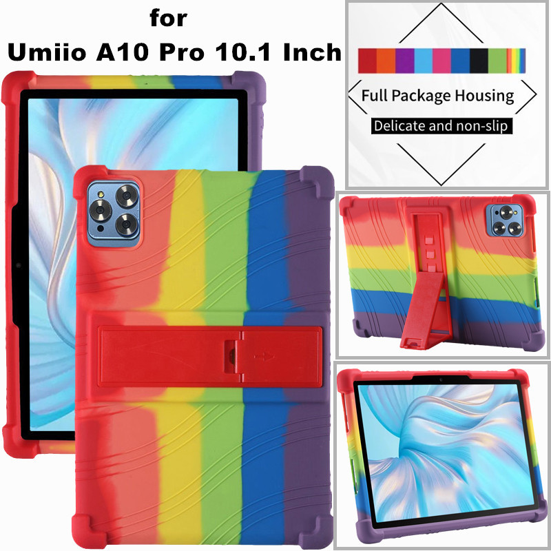 適用於 Umiio A10 Pro 10.1 英寸防震保護套 Android 11 平板電腦兒童軟矽膠支架保護殼