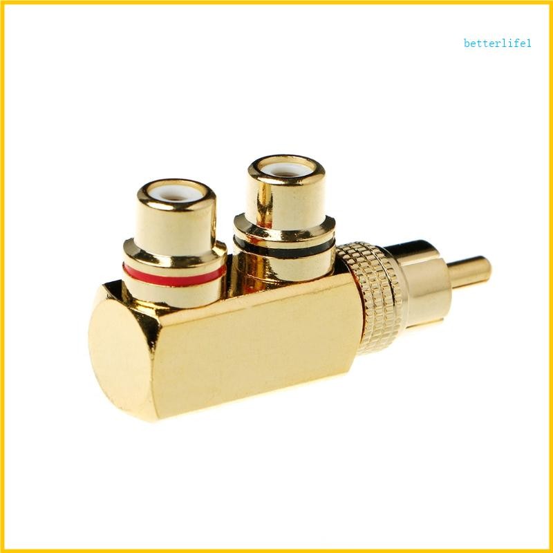 Btm 銅 o 分配器插頭 RCA 1 公對 2 母 AV 插座連接器適配器