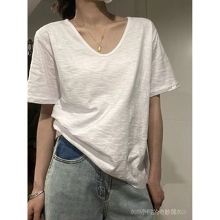 【臺灣出貨】【店鋪熱銷】胖mm顯瘦竹節棉短袖上衣夏季大碼2-300斤薄款寬鬆港味chic打底T恤大碼女裝 胖妹妹 大