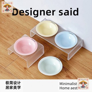 【生活館】彩色寵物飛碟陶瓷貓狗碗 貓咪盤子 貓糧碗貓食盆 高腳亞剋力碗架