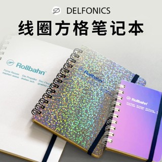 日本Delfonics Rollbahn線圈方格筆記本金屬色極光口袋本高顏值