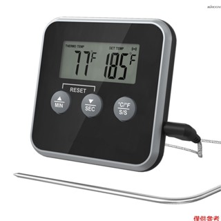 黑色 BBQ探針電子烤肉溫度計 廚房燒烤食品數字溫度計2378