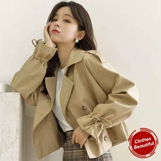 【女神館】臺灣發貨🔥2024新款韓版春鞦寬鬆小個子潮外套女潮ins春季炸街短款西裝風衣