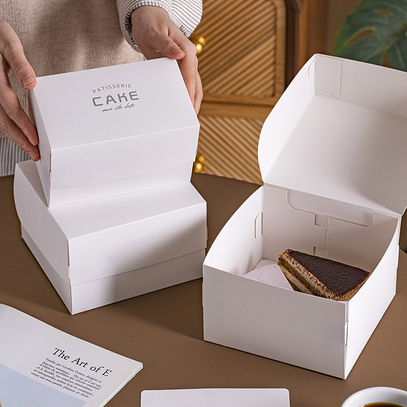 現貨【蛋糕盒】三角蛋糕盒 慕斯包裝盒 千層蛋糕打包盒 6 8寸切件切塊透明包裝盒