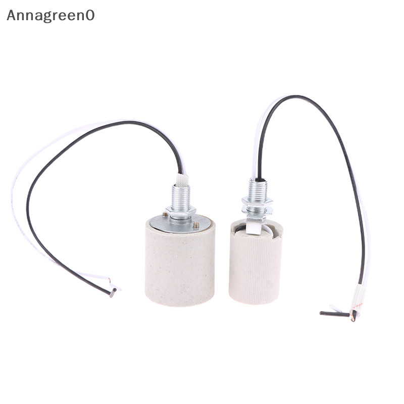 Anna E14/E27 陶瓷螺絲燈座 LED 燈耐熱適配器家用圓形插座燈泡底座帶電纜 EN