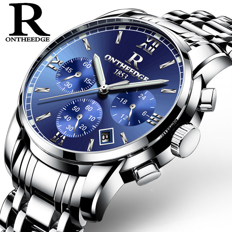 ONTHEEDGE手錶 RZY026 精鋼殼 鋼帶 多功能 石英 6針 防水 高尚男士手錶