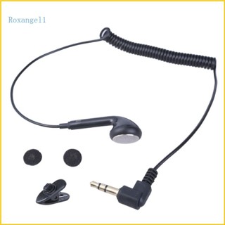 Rox 方便的 3 5 毫米單面耳機彈簧盤繞電纜單聲道耳塞,帶夾子海綿蓋,用於駕駛和運動