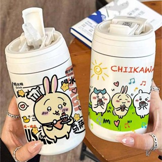 【Nayitrs】吉伊卡哇可愛卡通咖啡杯隨行杯保溫杯吸管直飲口304不鏽鋼禮物 學生黨 上班族 生日禮物