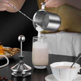 ‹打奶泡器›現貨 咖啡奶泡機打奶泡器牛奶打泡器奶泡壺不鏽鋼打沫器手動奶泡打發器
