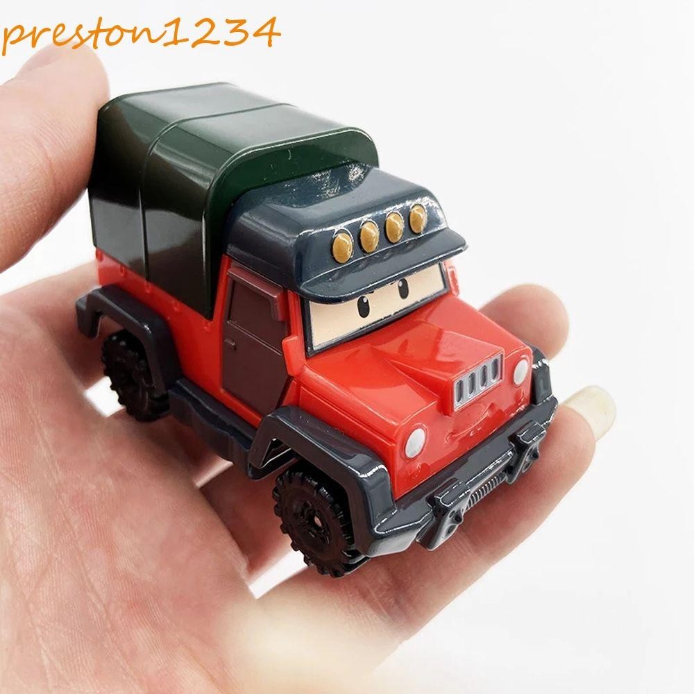 PRESTON機車保利玩具車為孩子兒童玩具羅伊·黑利機器人警察公仔玩具金屬合金車