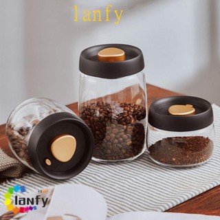 LANFY咖啡豆罐糖麵粉玻璃真空密封防潮廚房容器罐