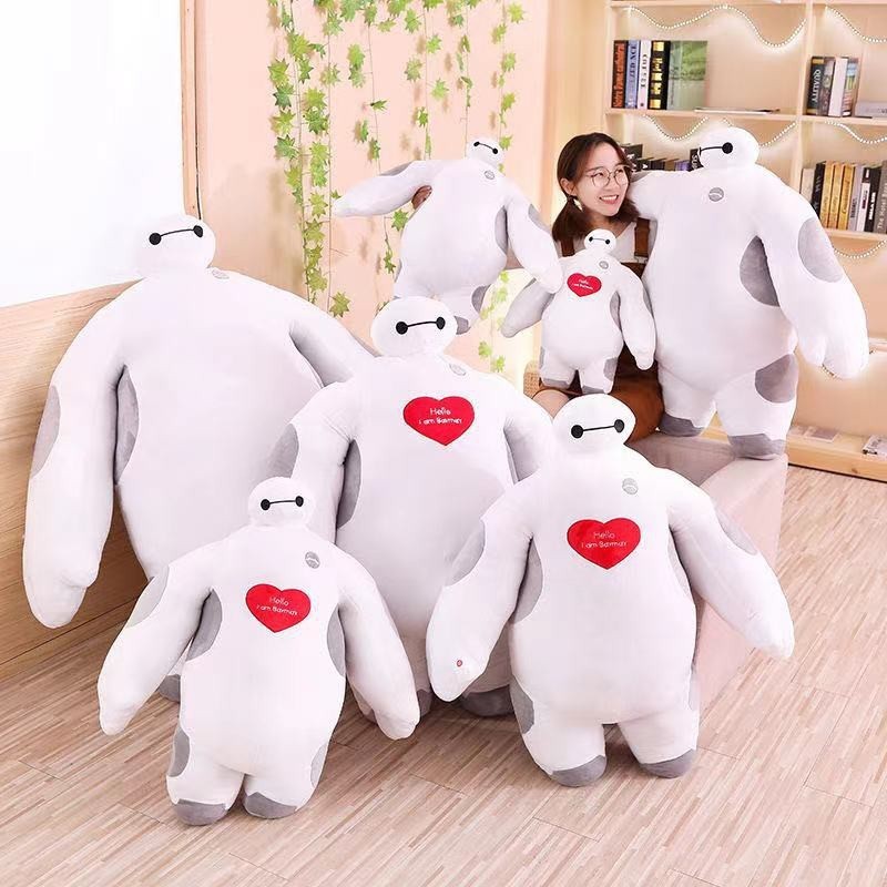 Jfmm 60/80/100/120cm Baymax 雕像大英雄軟毛絨玩具高品質 Baymax 娃娃女孩睡枕兒童生日禮