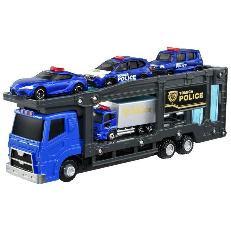 TOMY仿真合金小汽車場景警車搬運車運輸車套組男玩具175988 BHCR