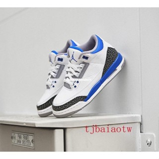 特價 Air Jordan 3 Retro 白藍 爆裂紋 氣墊 短筒 籃球鞋 CT8532-145