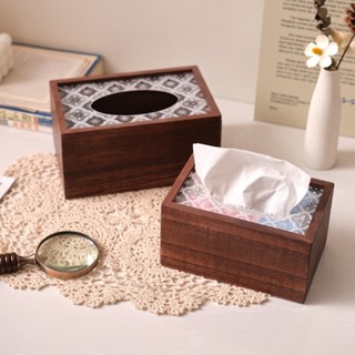 實木復古紙巾盒 客廳抽紙盒 家用餐桌餐廳茶几收納餐巾紙盒