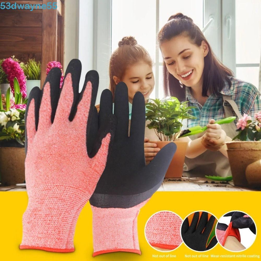 DWAYNE1對婦女勞動手套,透氣刺抗性園藝手套,耐磨防污防滑護腕花園工作手套婦女