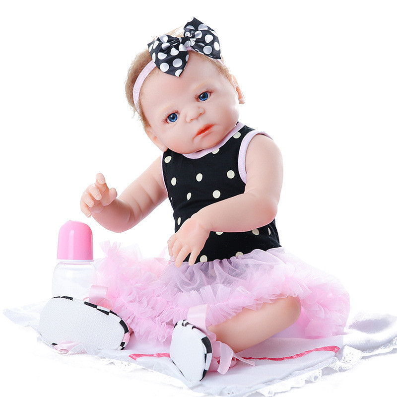 亞馬遜熱銷55cm重生娃娃仿真嬰兒搪膠軟膠洋娃娃兒童玩具工廠直供