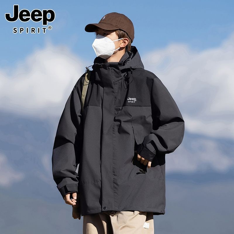 JEEP吉普衝鋒衣男女三合一防水戶外進藏登山防風情侶外套夾克l24526