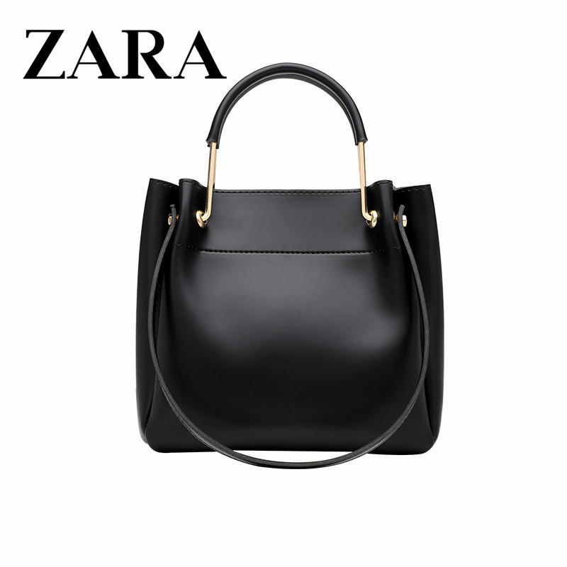 Zara包包女夏新款時尚大容量單肩水桶斜挎女包洋氣通勤手提包