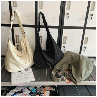 [潮流厚磅三天到手] 帆布包 側揹包 帆布斜揹包 兩用 ins風 日系 大容量 純色 帆布包 單肩包 帆布側揹包 上課包