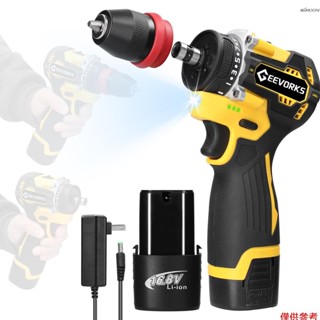 Geevorks 16.8V 2合1電鑽起子機 多功能無刷起子機 無線電鑽 手持鋰電螺絲刀 高扭力實用家電傢俱安裝 汽車