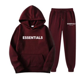 夫妻裝 情侶衣服 情侶衣 FEAR OF GOD複線ESSENTIALS情侶刷毛套裝大學T男女複線高街潮牌批F