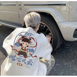【HOT 本舖】男裝 新款國潮短袖T恤中國風哪吒印花男裝潮牌ins潮流寬鬆大碼半袖上衣
