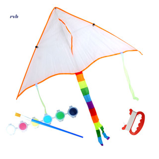 華麗 1套空白風箏DIY兒童教育放風箏易飛兒童風箏全新