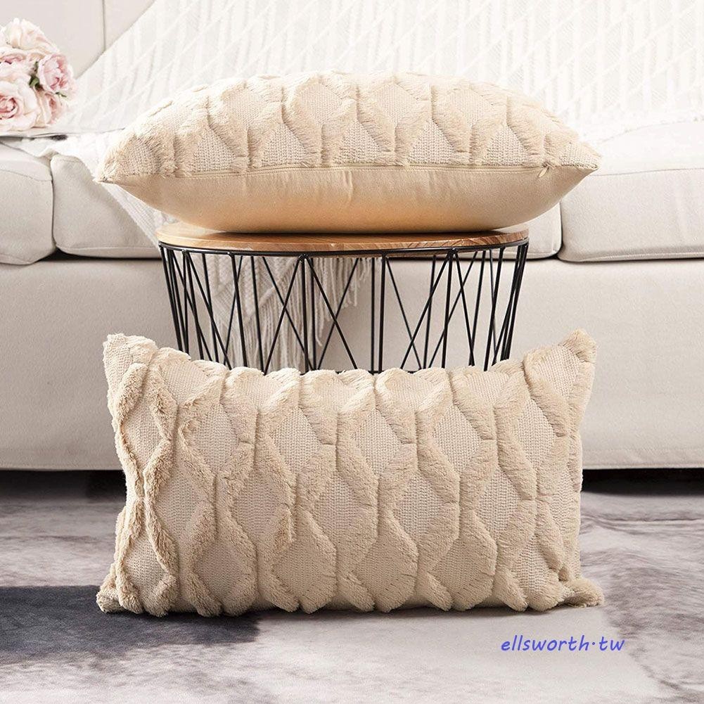ELLSWORTH枕套多色可選舒適1個毛絨裝飾客廳、床用抱枕長方形沙發裝飾
