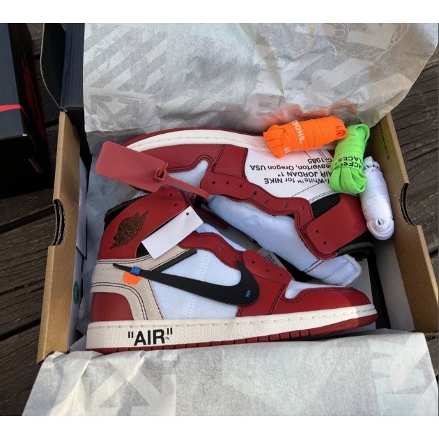 Air Jordan 1 x OFF-White AJ1 OW Co 品牌白紅聯名芝加哥籃球鞋