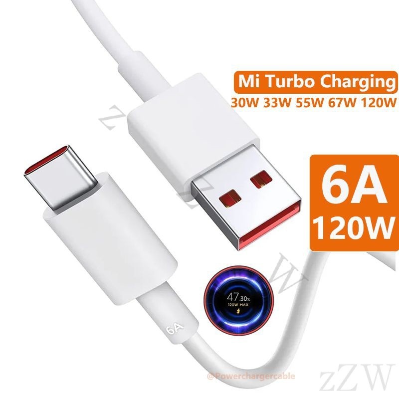 XIAOMI 2m 6A 120W 67W 33W 小米 USB Type C 數據線 Turbo 充電數據線適用於 M