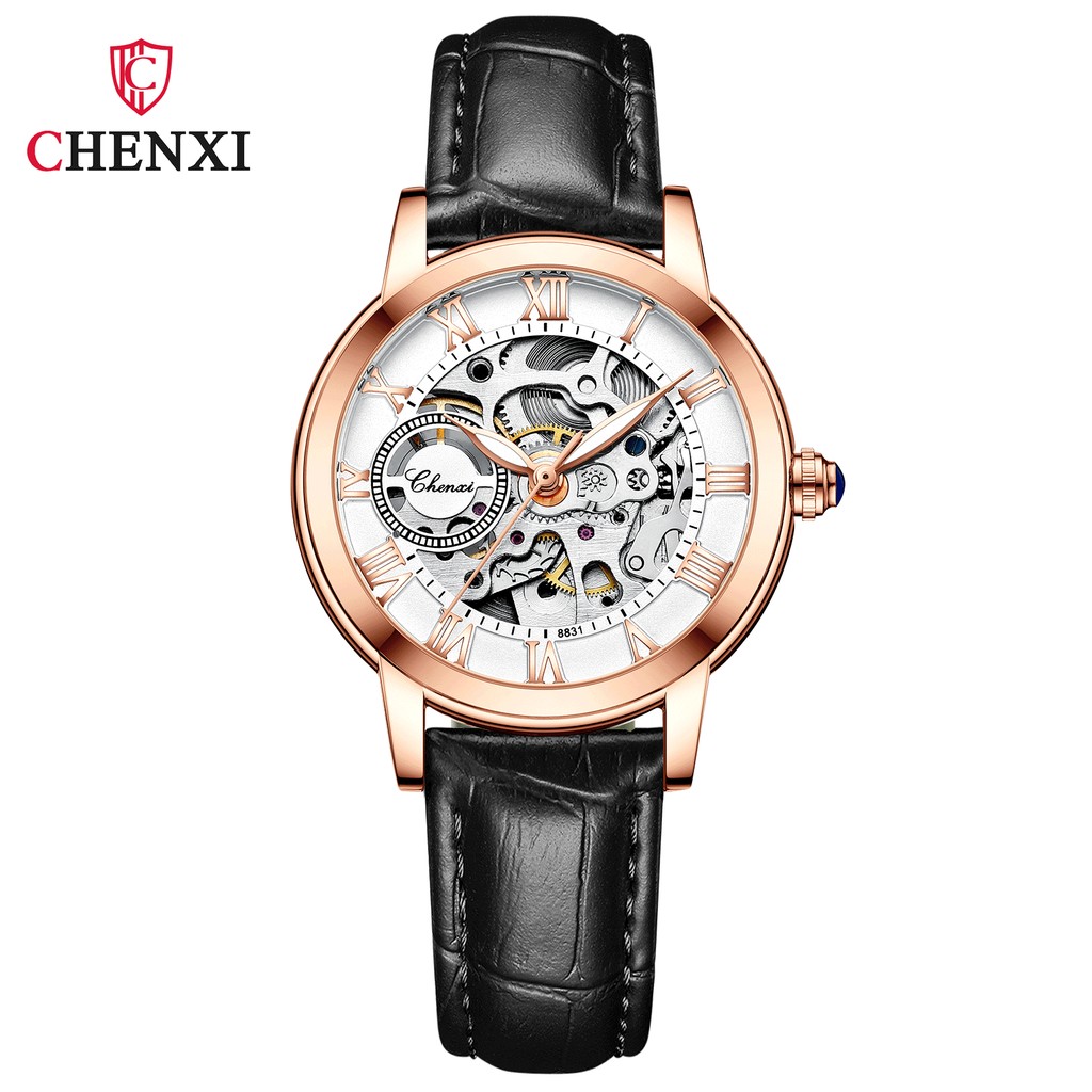 CHENXI手錶 CX-8831 夜光 防水 全自動機械 不鏽鋼/真皮 高級女士手錶