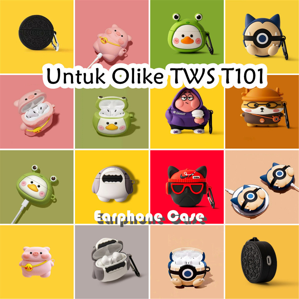 適用於 Olike TWS T101 Case 創意卡通豬背包軟矽膠耳機套 NO.4