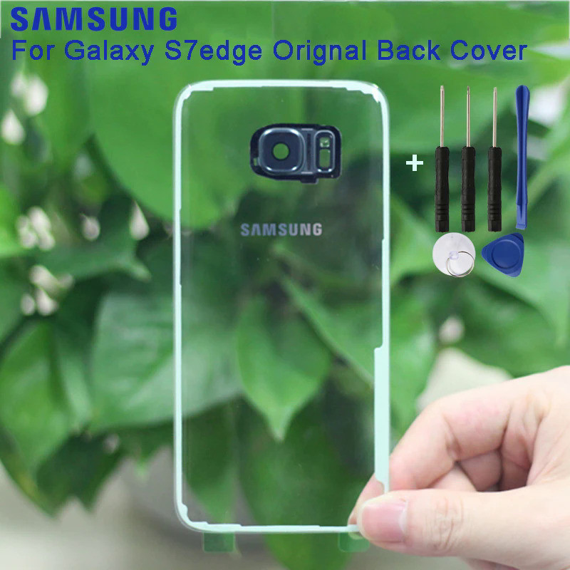 SAMSUNG 原裝透明版三星玻璃外殼後蓋保護殼適用於 Galaxy S7 G9300 S7 Edge G9350 手機