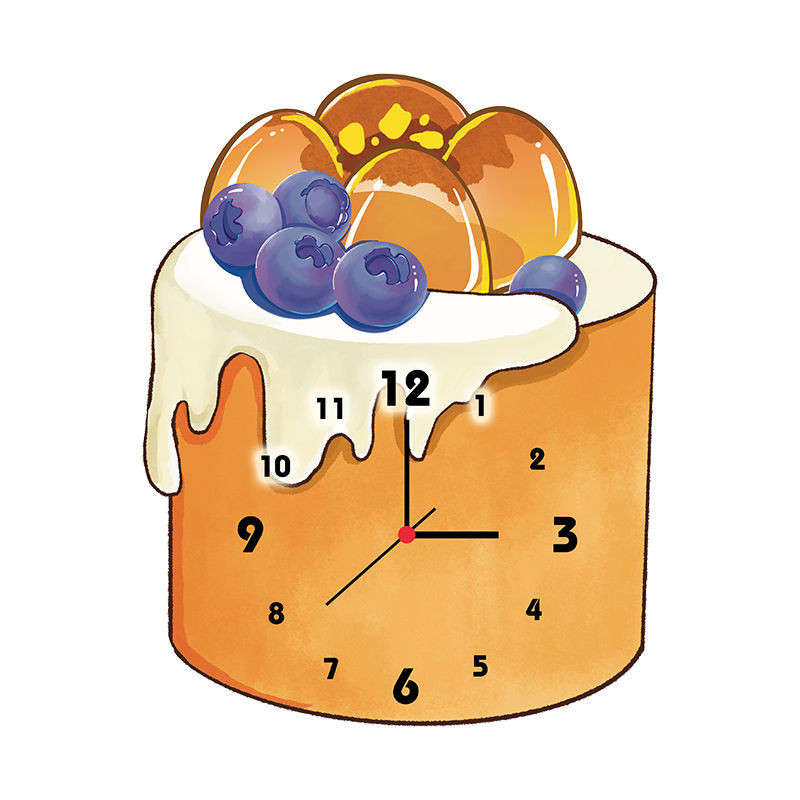 【限時秒殺】蛋糕創意卡通掛牆鐘錶烘焙店鋪裝飾掛鐘壁鐘幼兒園工作室客服掛錶