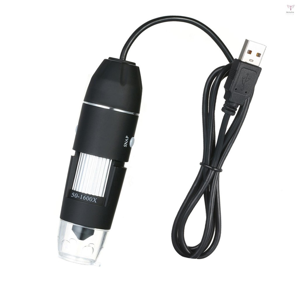 1600x 放大 USB 數碼顯微鏡帶 OTG 功能內窺鏡 8-LED 燈放大鏡放大鏡帶支架