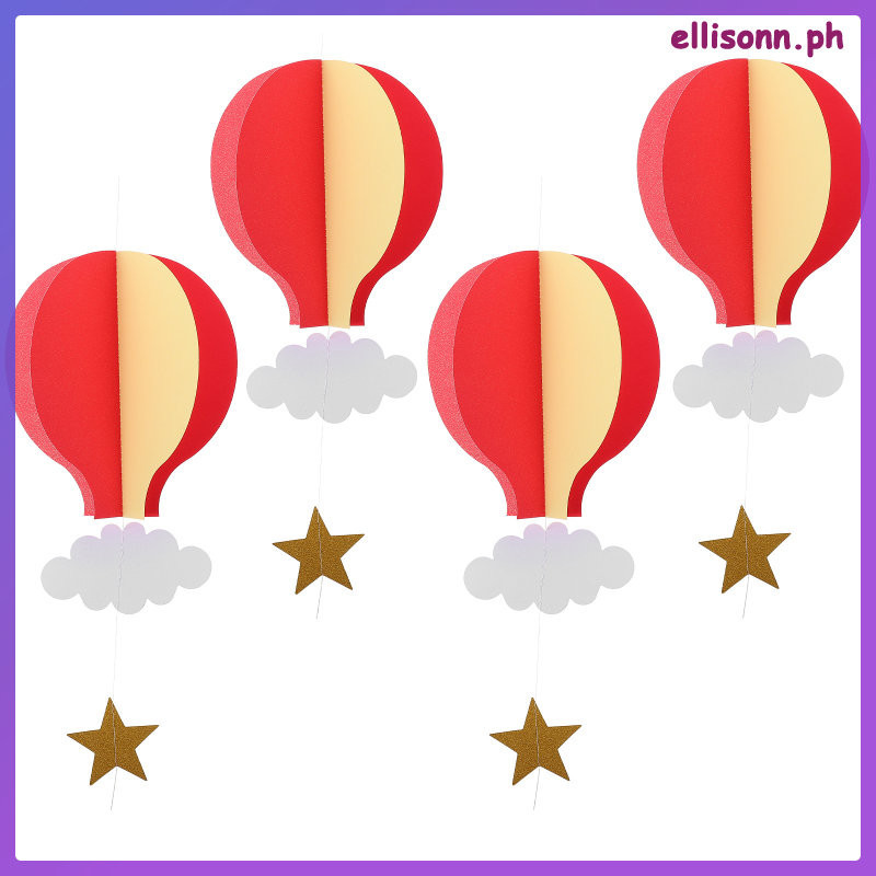 生日派對裝飾裝飾擺件三維紙挂件熱氣球鏤空小天燈籠 ellisonn