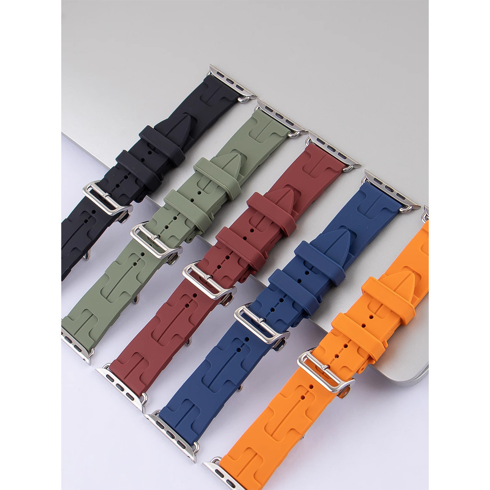全新 Kilim 單圈錶帶適用於 Apple 錶帶 44 毫米 49 毫米 45 毫米矽膠手鍊 iwatch 系列 9