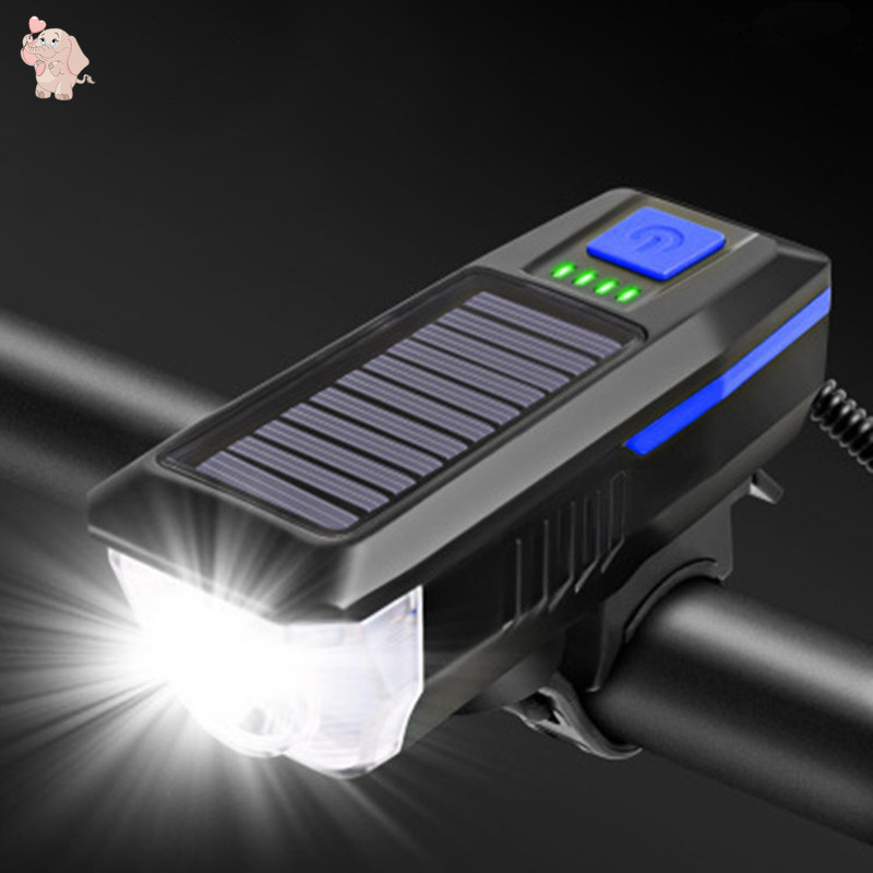 [JPT]自行車燈太陽能充電3檔調光自行車燈USB充電高亮度高亮度防輻射袖珍LED燈