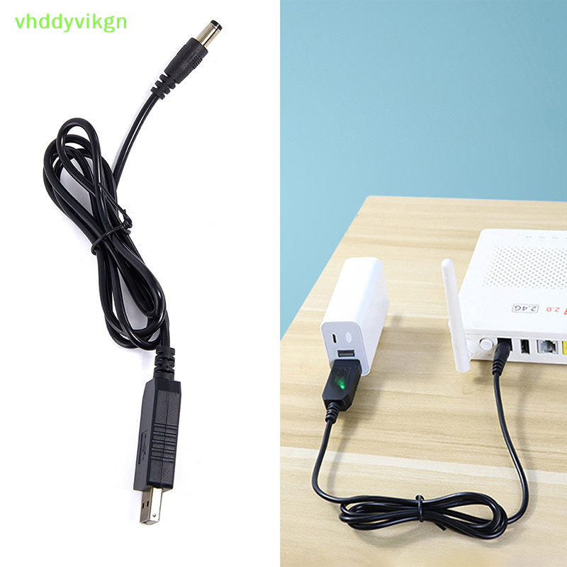Vhdd USB 電源升壓線 DC 5V 至 12V 升壓模塊 USB 轉換器適配器電纜 2.1x5.5mm 插頭帶指示