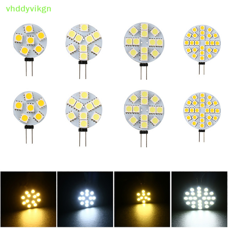 Vhdd 2Pcs LED 燈泡 G4 圓形聚光燈燈泡 180 度 DC12V 5050 SMD 1W 1.5W 2W