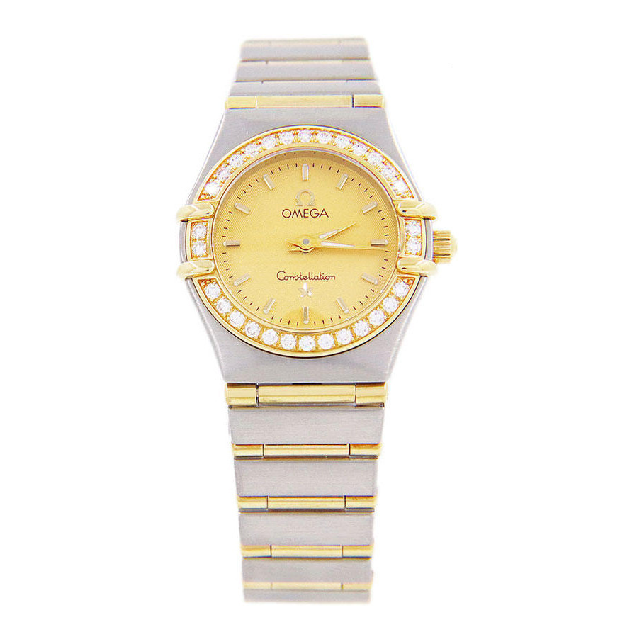 Omegafan⌚ Watch 星座系列石英機芯手錶女士18K黃金鑲鑽1262.10.00